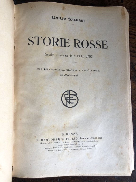 Storie rosse. Raccolte e ordinate da Achille Lanzi. Col ritratto …