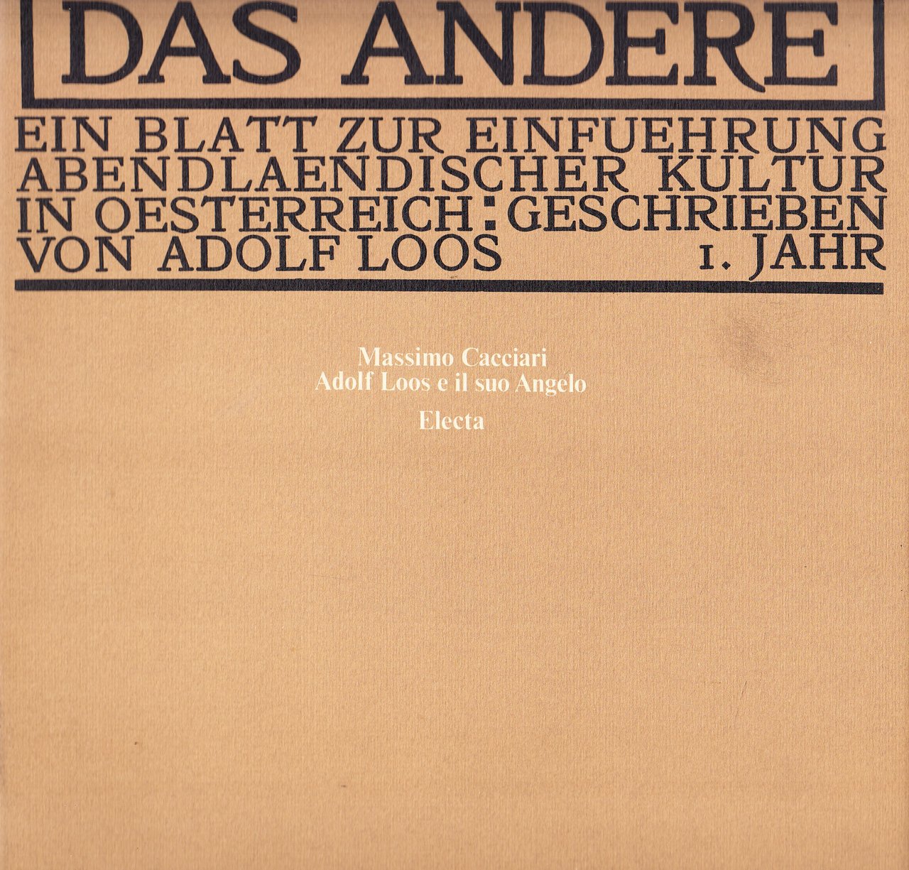 Adolf Loos e il suo Angelo - Das Andere/L'Altro - …