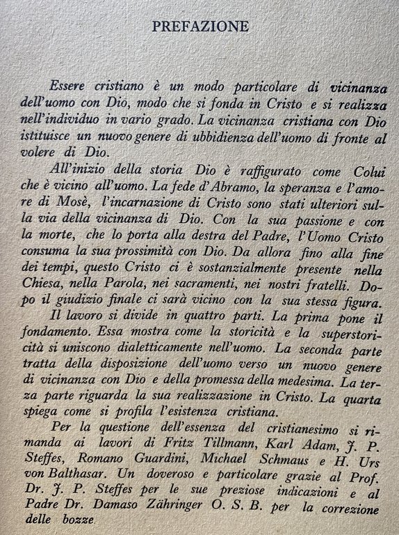 LA STRUTTURA DELLA ESISTENZA CRISTIANA