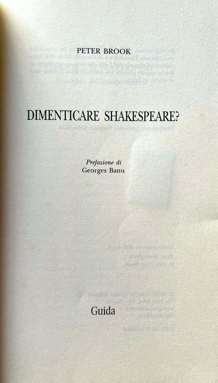 DIMENTICARE SHAKESPEARE?