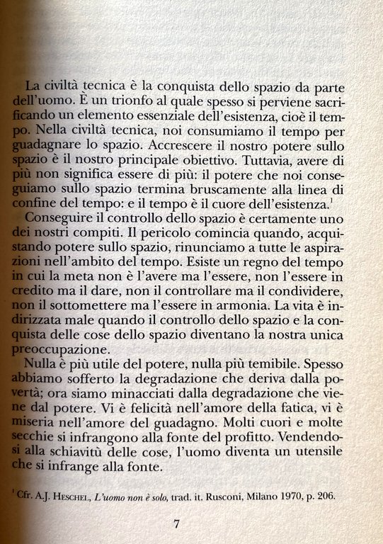 IL SABATO. IL SUO SIGNIFICATO PER L'UOMO MODERNO