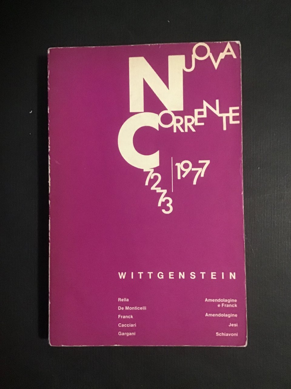NUOVA CORRENTE 72-73/1977 WITTGENSTEIN