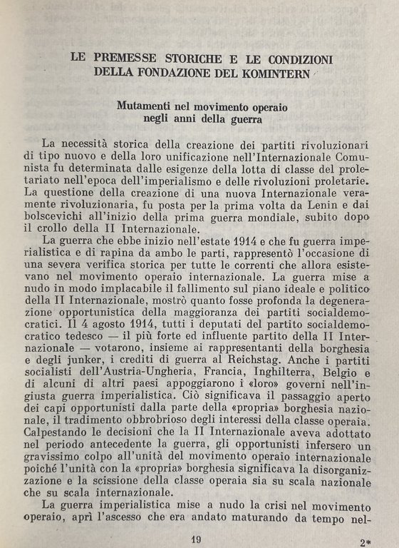 STORIA DELL'INTERNAZIONALE COMUNISTA