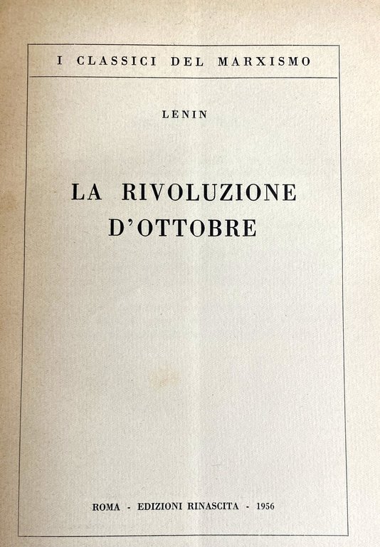 LA RIVOLUZIONE D'OTTOBRE