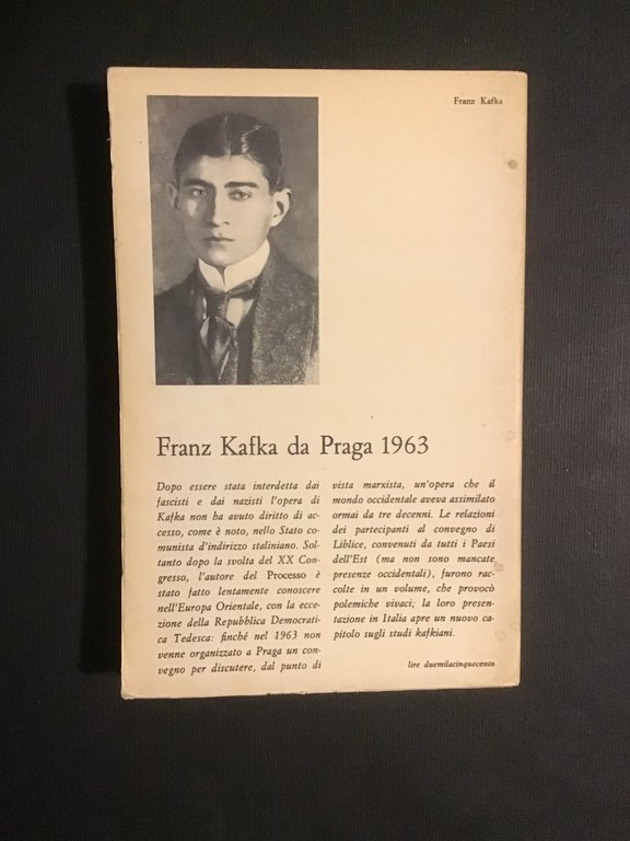 FRANZ KAFKA DA PRAGA 1963. UNA SERIE DI RAPPORTI DELLA …