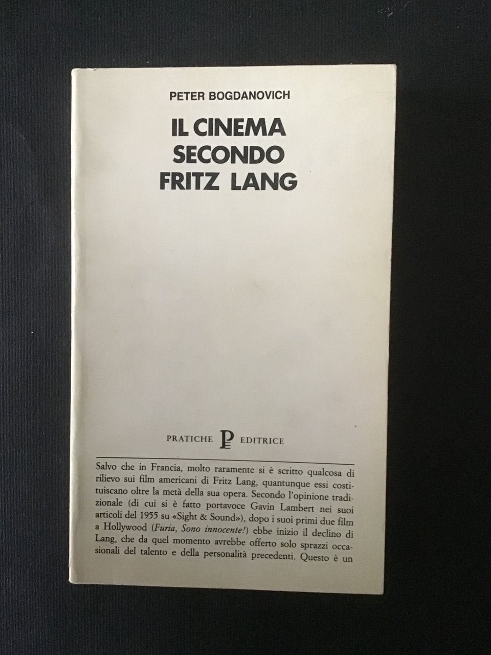 IL CINEMA SECONDO FRITZ LANG