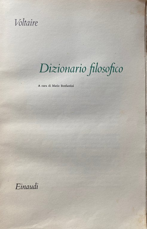 DIZIONARIO FILOSOFICO