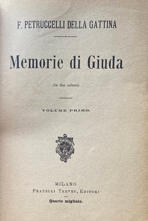 MEMORIE DI GIUDA IN DUE VOLUMI