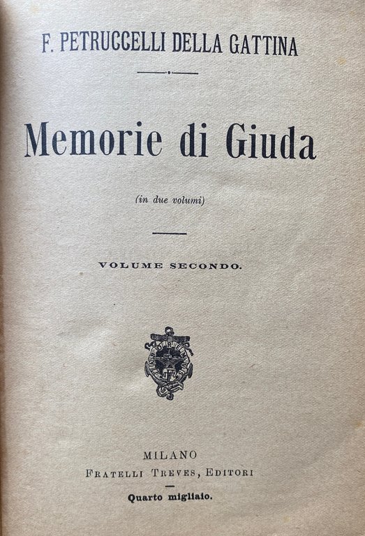 MEMORIE DI GIUDA IN DUE VOLUMI