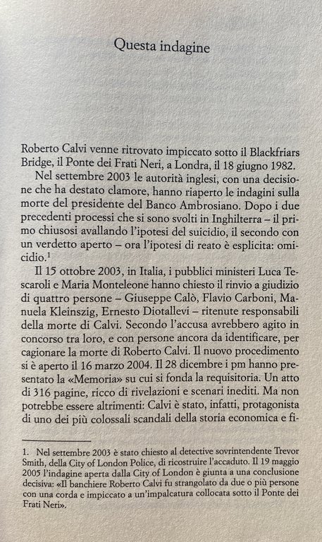 POTERI FORTI. La morte di Calvi e lo scandalo dell'Ambrosiano. …