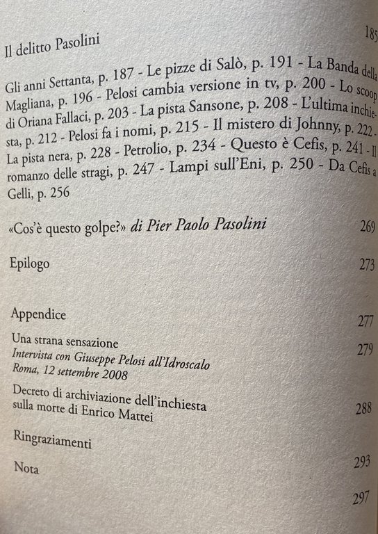 PROFONDO NERO. MATTEI, DE MAURO, PASOLINI. UN'UNICA PISTA ALL'ORIGINE DELLE …