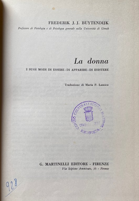 LA DONNA. I SUOI MODI DI ESSERE, DI APPARIRE, DI …