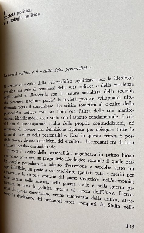 PER LA CRITICA DELLO STALINISMO. SOCIETÀ POLITICA E MITOLOGIA POLITICA