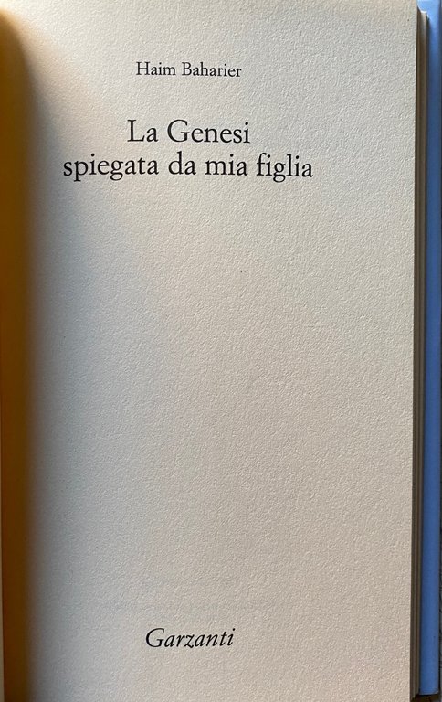 LA GENESI SPIEGATA DA MIA FIGLIA