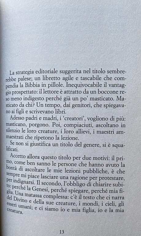 LA GENESI SPIEGATA DA MIA FIGLIA