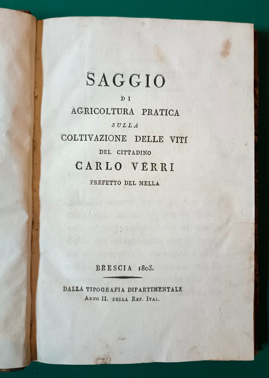 Verri Carlo - SAGGIO DI AGRICOLTURA PRATICA SULLA COLTIVAZIONE DELLE …