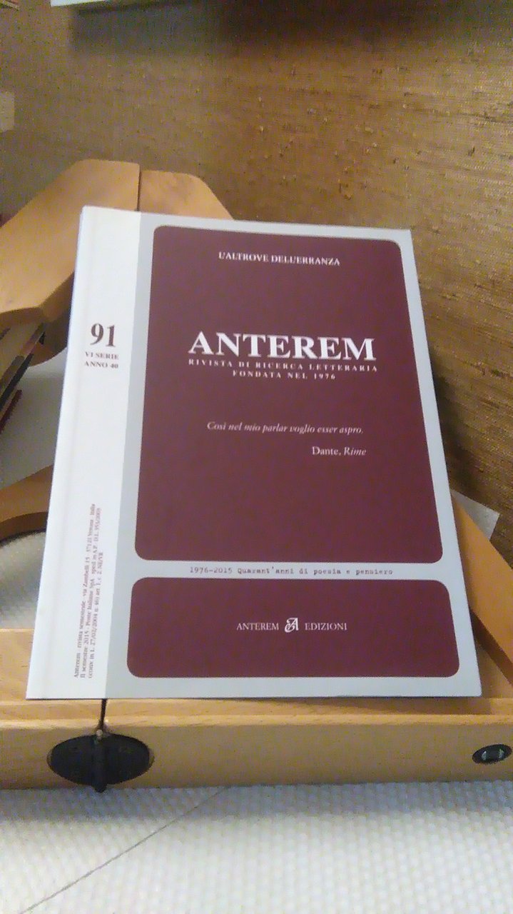 ANTEREM 91. L'ALTROVE DELL'ERRANZA