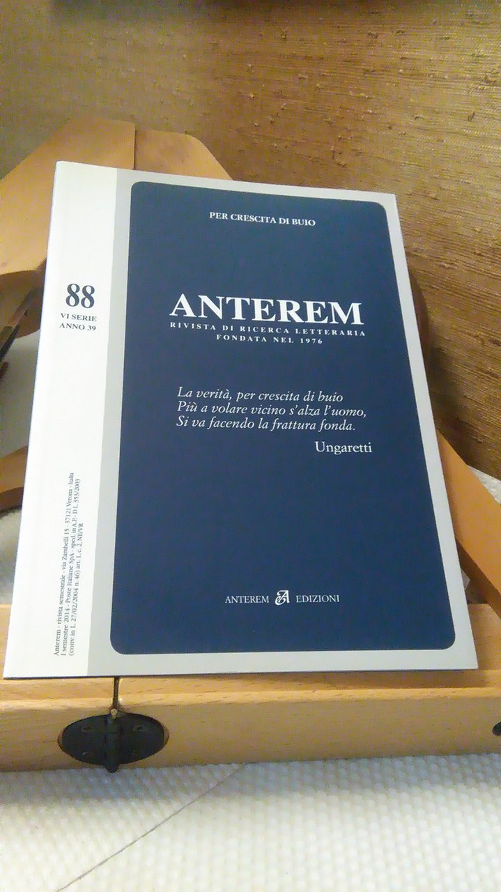 ANTEREM 88. PER CRESCITA DI BUIO