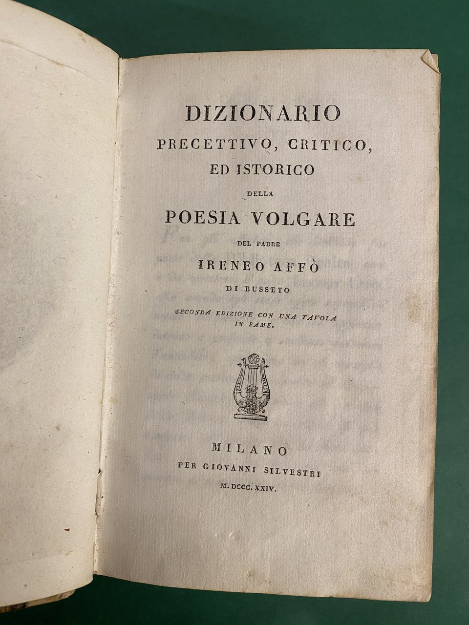 Dizionario precettivo, critico ed istorico della Poesia Volgare del Padre …