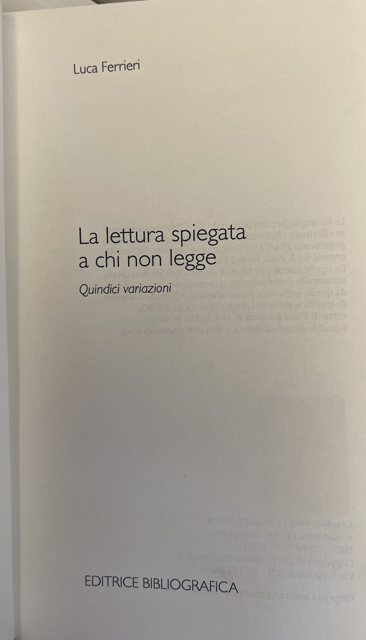 La lettura spiegata a chi non legge