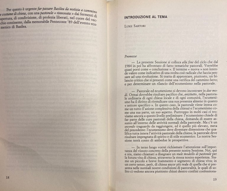 PER UNA NUOVA PASTORALE ECUMENICA. ATTI DELLA XXVII SESSIONE DI …