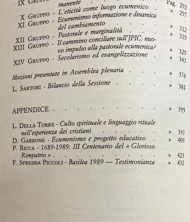 PER UNA NUOVA PASTORALE ECUMENICA. ATTI DELLA XXVII SESSIONE DI …