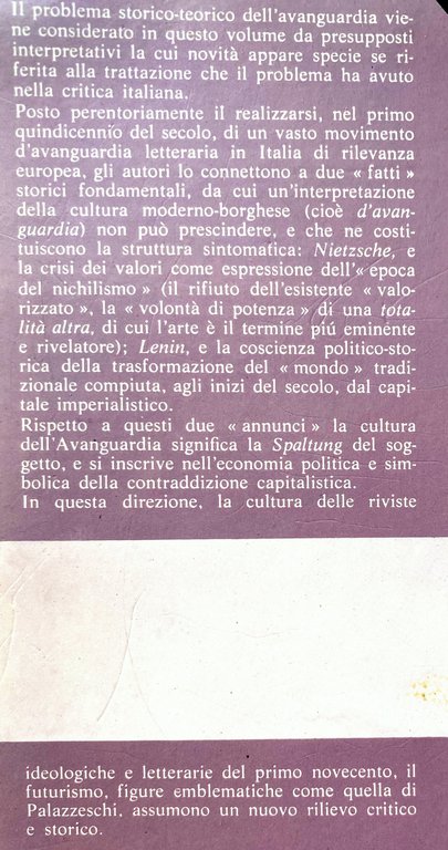 NICHILISMO E IMPERIALISMO. L'AVANGUARDIA LETTERARIA IN ITALIA (1903-1914)