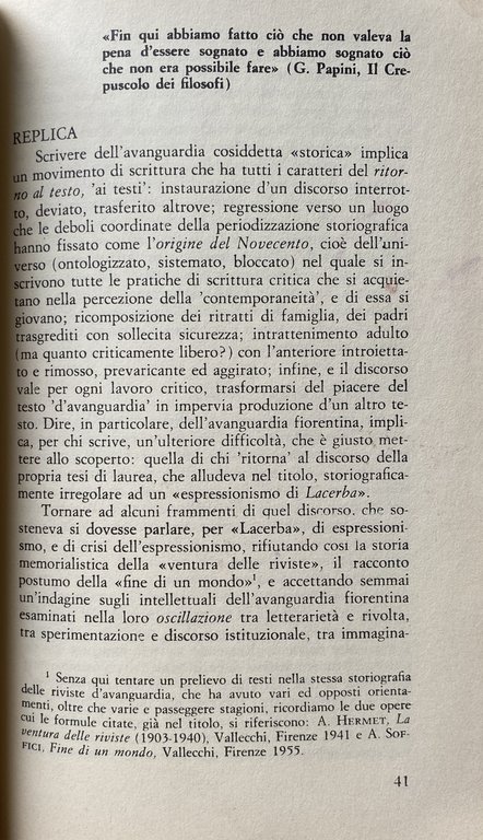 NICHILISMO E IMPERIALISMO. L'AVANGUARDIA LETTERARIA IN ITALIA (1903-1914)