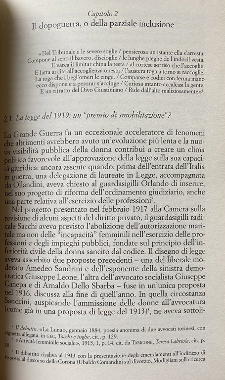 EVA TOGATA. DONNE E PROFESSIONI GIURIDICHE IN ITALIA DALL'UNITÀ A …