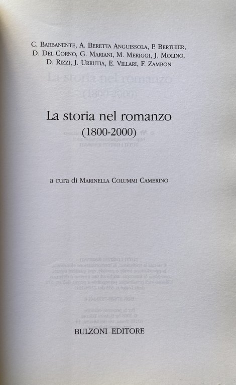 LA STORIA NEL ROMANZO (1800-2000)