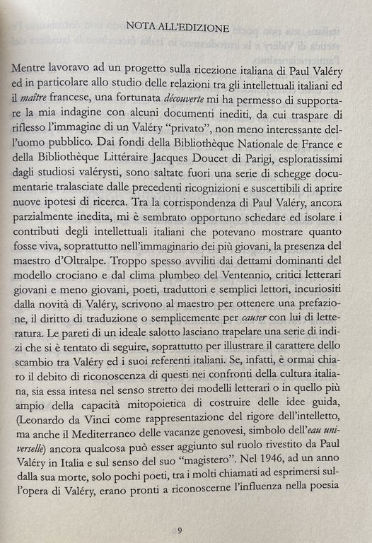 NON CHIAMATEMI MAESTRO. EPISODI DELLA RICEZIONE ITALIANA DI PAUL VALÉRY