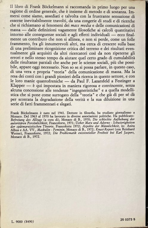 TEORIA DELLA COMUNICAZIONE DI MASSA. MECCANISMI DELLA FORMAZIONE DELL'OPINIONE PUBBLICA …