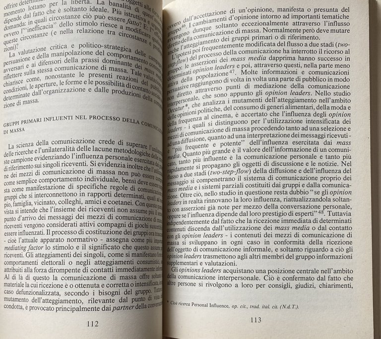 TEORIA DELLA COMUNICAZIONE DI MASSA. MECCANISMI DELLA FORMAZIONE DELL'OPINIONE PUBBLICA …