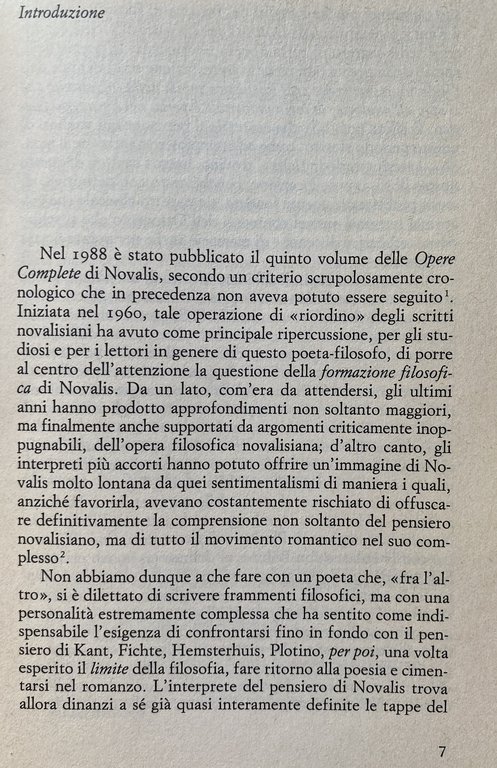 L'ESTETICA DI NOVALIS. ANALOGIA E PRINCIPIO POETICO NELLA PROFEZIA ROMANTICA