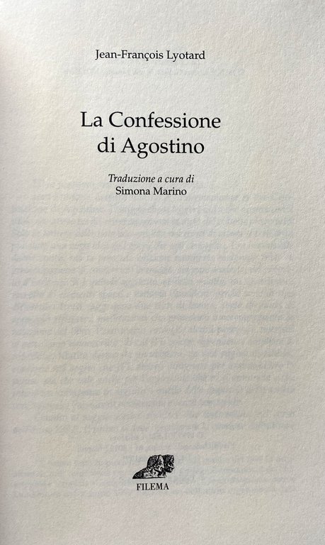 LA CONFESSIONE DI AGOSTINO