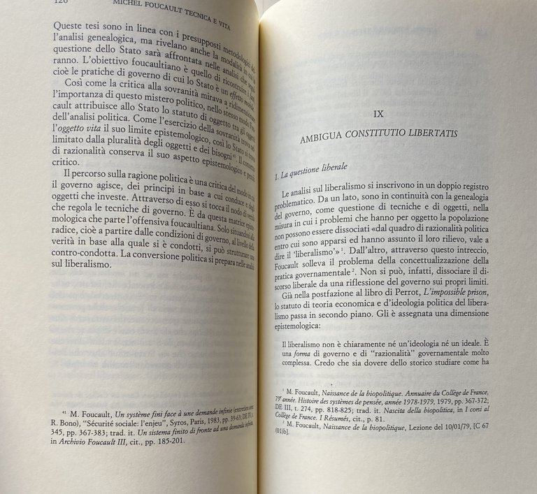 MICHEL FOUCAULT: TECNICA E VITA. BIO-POLITICA E FILOSOFIA DEL BIOS