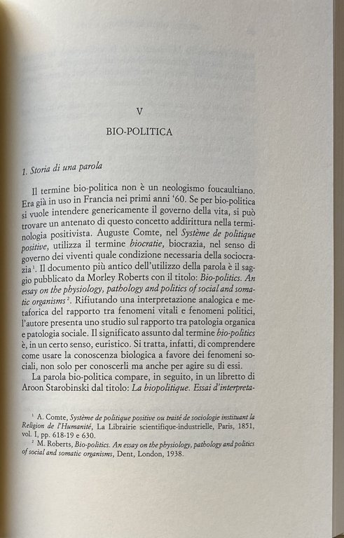 MICHEL FOUCAULT: TECNICA E VITA. BIO-POLITICA E FILOSOFIA DEL BIOS