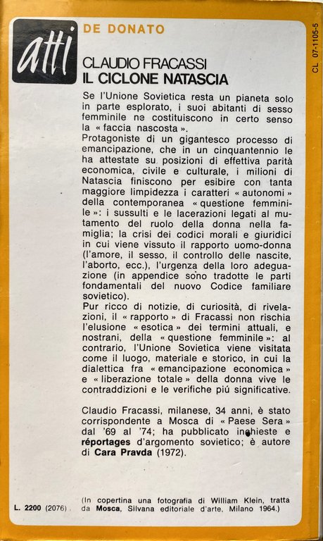 IL CICLONE NATASCIA: RAPPORTO SULLA RIVOLUZIONE FEMMINILE IN URSS