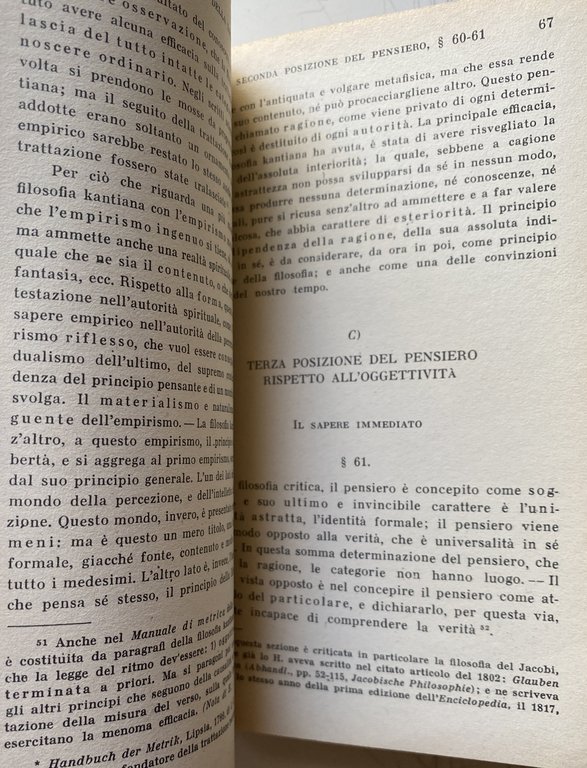 ENCICLOPEDIA DELLE SCIENZE FILOSOFICHE IN COMPENDIO. (COMPLETA VOLUMI 1-2)