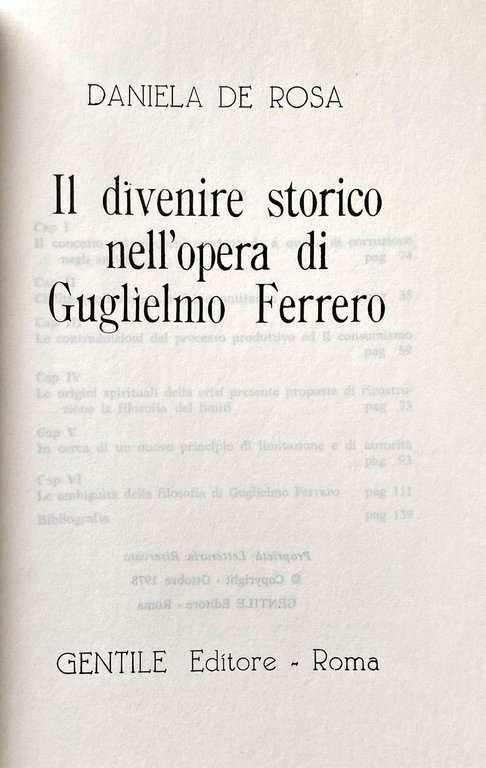 IL DIVENIRE STORICO NELL'OPERA DI GUGLIELMO FERRERO