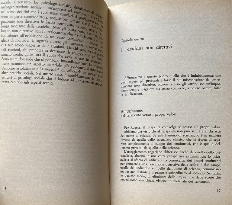 L'ORIENTAMENTO NON DIRETTIVO IN PSICOTERAPIA E IN PSICOLOGIA SOCIALE