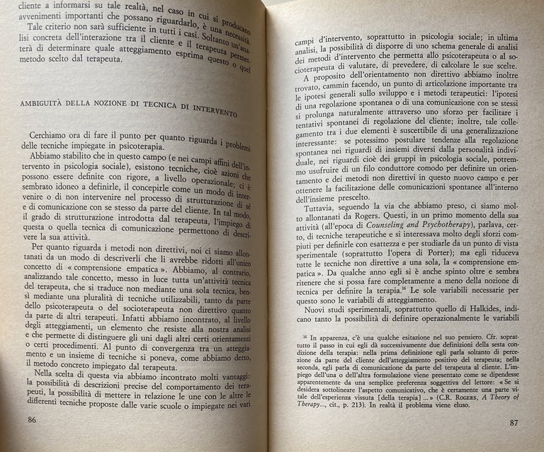 L'ORIENTAMENTO NON DIRETTIVO IN PSICOTERAPIA E IN PSICOLOGIA SOCIALE