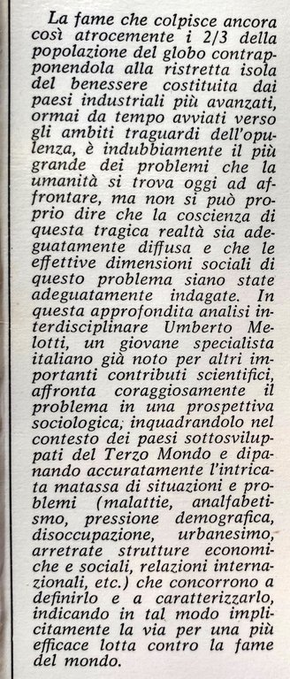 SOCIOLOGIA DELLA FAME: DALLA PRESA DI COSCIENZA DEL PROBLEMA AD …