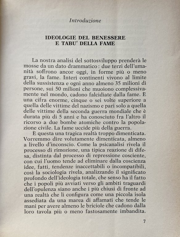 SOCIOLOGIA DELLA FAME: DALLA PRESA DI COSCIENZA DEL PROBLEMA AD …