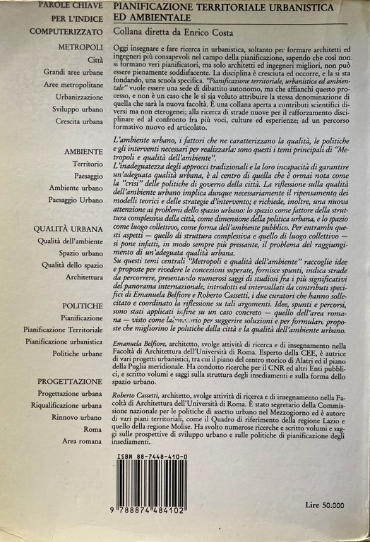 METROPOLI E QUALITÀ DELL'AMBIENTE