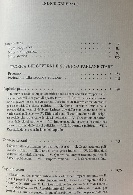 SCRITTI POLITICI: TEORICA DEI GOVERNI E GOVERNO PARLAMENTARE, ELEMENTI DI …