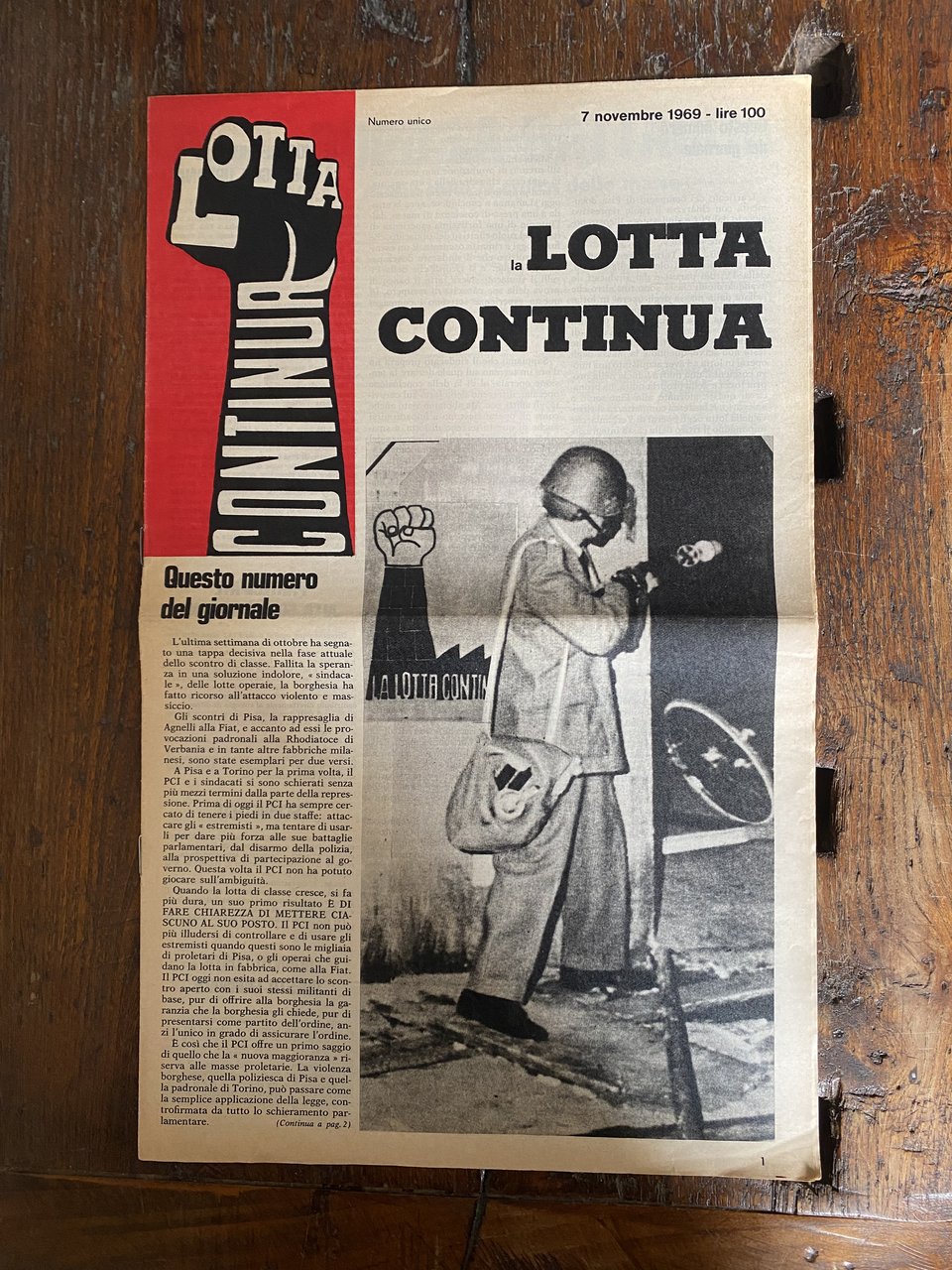 Lotta Continua Numero unico 7 novembre 1969