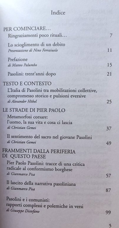 CERCANDO PASOLINI. TRENT'ANNI DOPO