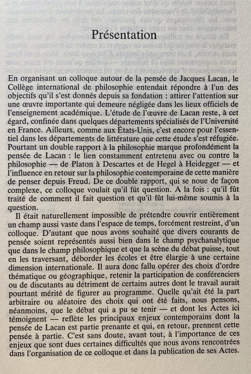 LACAN AVEC LES PHILOSOPHES