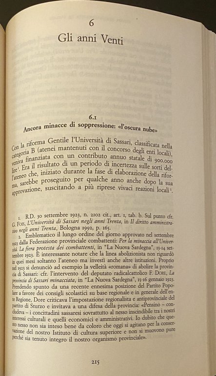 STORIA DELL'UNIVERSITÀ DI SASSARI 1859-1943